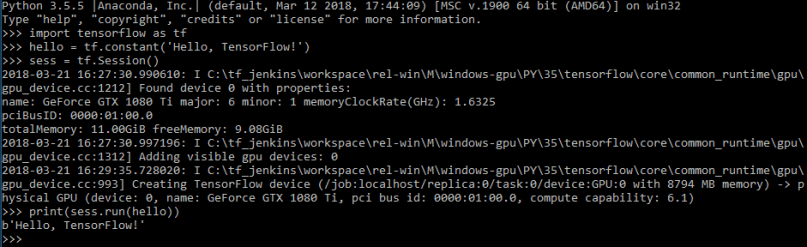 Tensorflow hello world